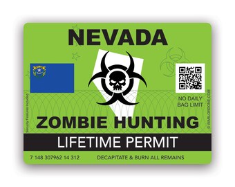 Nevada Zombie Hunting Permit Sticker Die Cut Decal Outbreak Response Team - Foto 9