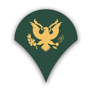 Army Rank Specialist Sticker - Decal - American Made - UV Protected - spc e-4 e4 junior enlisted ranks