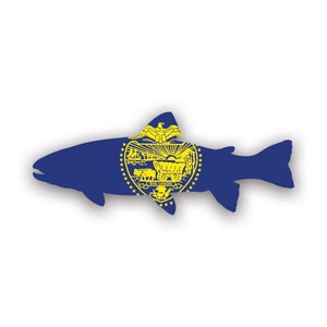 Oregon State Shaped Trout Sticker - Decal - American Made - UV Protected or fly fishing fish fishers freshwater angler salmonidae