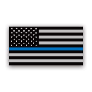 Thin Blue Line Subdued American Flag Sticker - Calcomanía - Hecho en Estados Unidos - Protección UV - policía de primera respuesta de la ley usa