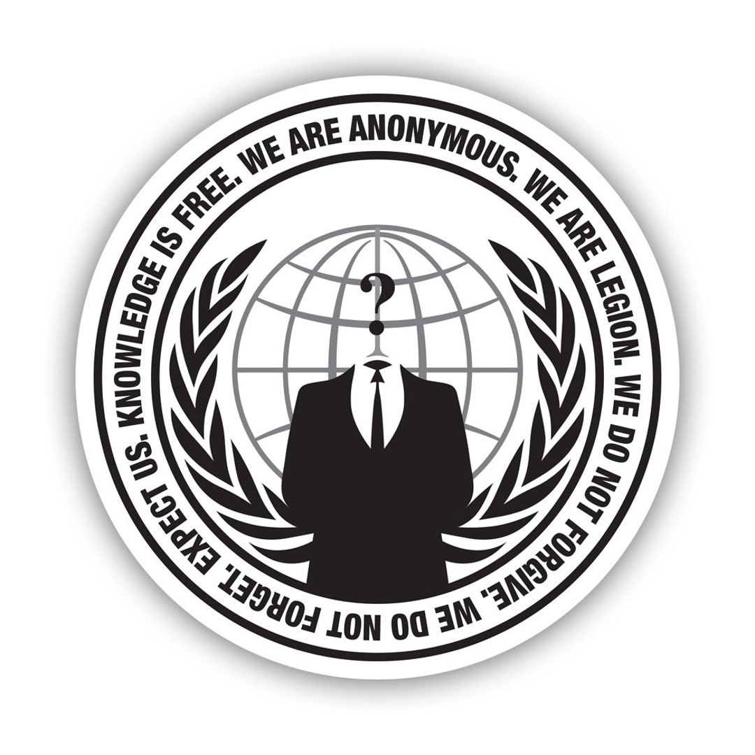 Anon Sticker We Are Anonymous Guy Fawkes Sticker - Decal - American Made - UV ...