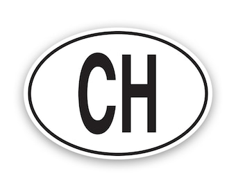 May include: White oval sticker with black lettering that reads "CH".