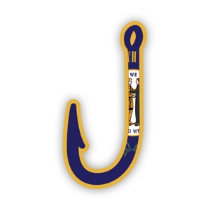 Kentucky Fish Hook Aufkleber - Aufkleber - American Made - UV-geschützt - Flaggen-Fishhook-Winkelangeln