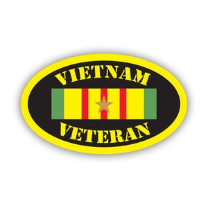 Vietnam Veteran Oval Sticker - Decal - American Made - UV Protected - viet vet veterans euro retired