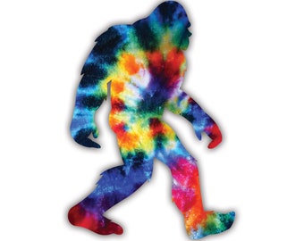 Tie Dye Sasquatch Sticker - Sticker - American Made - UV-beschermd - big foot bigfoot ontbrekende link ik wil geloven