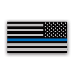Reverse Thin Blue Line Subtened American Flag Sticker - Calcomanía - American Made - UV Protected - policía de primera respuesta policial usa
