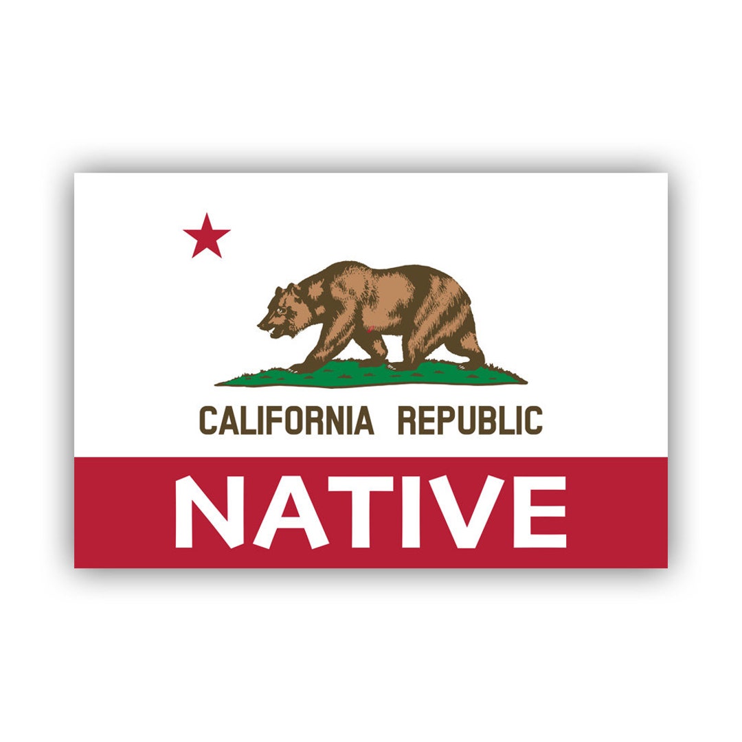 California Native Flag Sticker - Decal - American Made - UV Protected ...