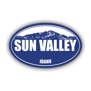 Oval Sun Valley Sticker - Decal - American Made - UV Protected - snow ski skiing idaho resort outdoors explore