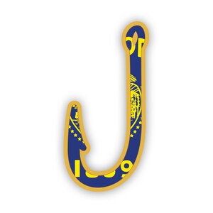 Oregon Fish Hook Aufkleber - Aufkleber - American Made - UV geschützt - Flagge Fischhaken Winkelangeln