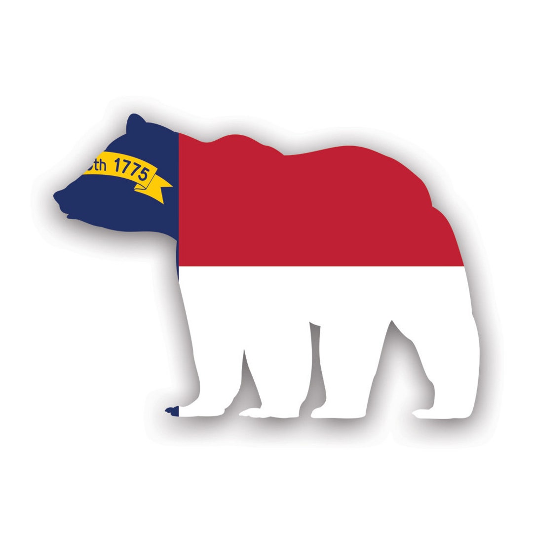 North Carolina Bear Flag Sticker Decal American Made UV Protected