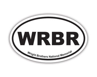 ライト兄弟国立記念碑 WRBR 楕円形ステッカー - デカール - アメリカ製 - UV保護 探検 旅行