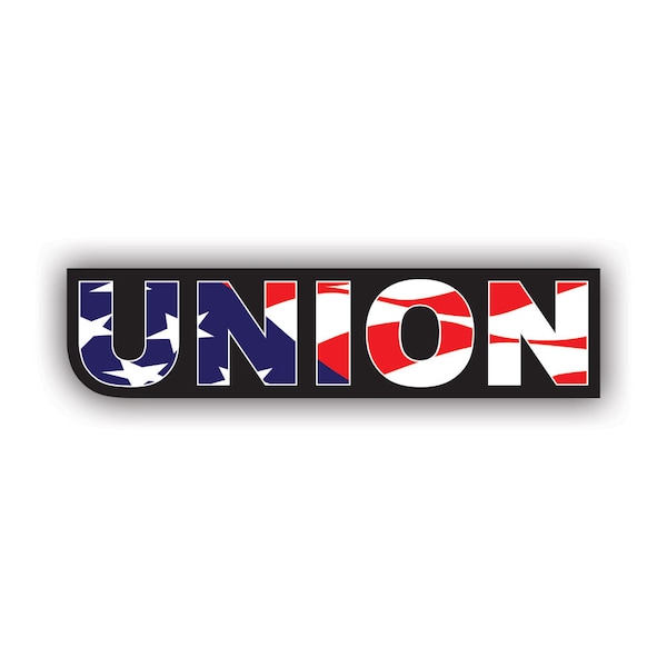 American Flag Union Sticker - Decal - American Made - UV Protected - us usa america flag labor union