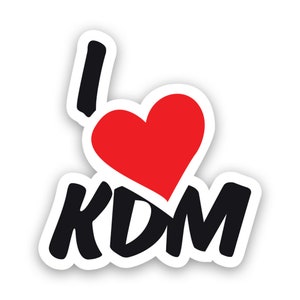 I Love KDM Sticker - Decal - American Made - UV Protected - korean domestic market korea