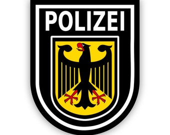 BPOL Polizei Logo Sticker - Calcomanía - American Made - Protección UV - policía federal alemana alemania