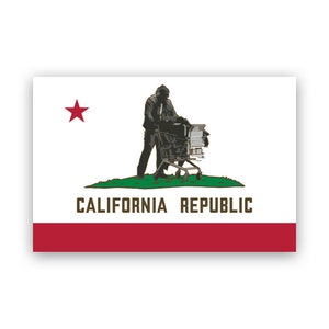 Kalifornien Obdachlose Republik Flagge Aufkleber - Aufkleber - American Made - UV geschützt Obdachlosigkeit scheitern Problem Zeltstadt ca socal