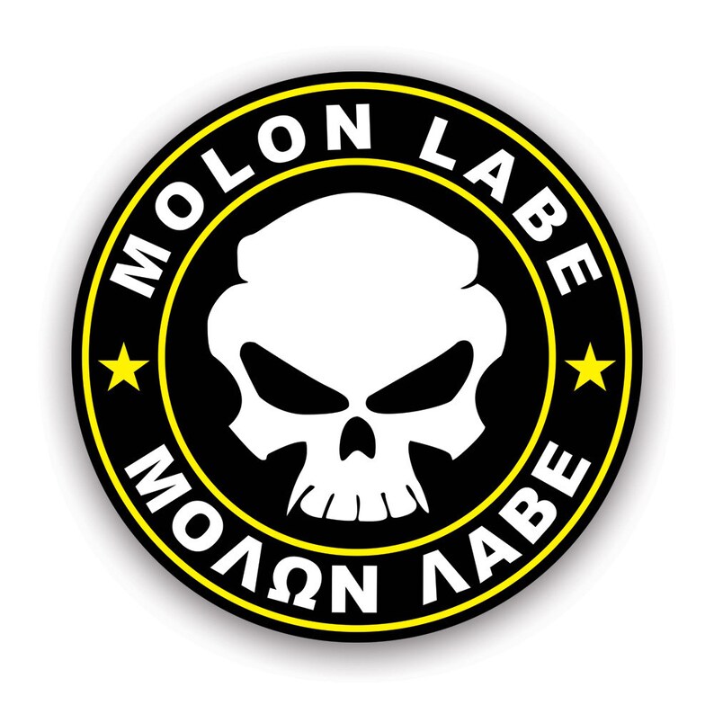Molon Labe Yellow Circle Sticker Decal American Made UV Etsy