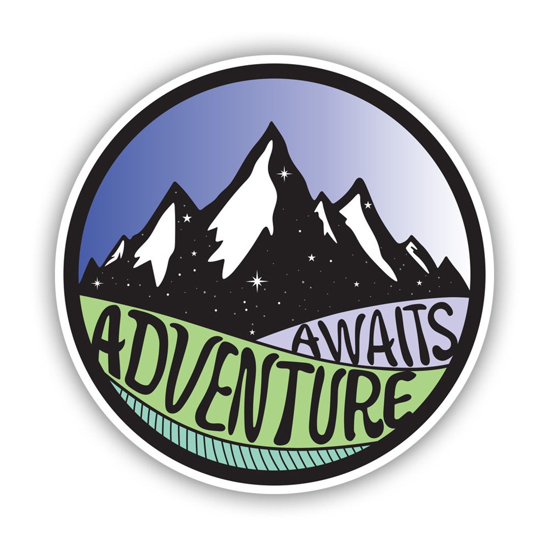 Adventure Awaits Mountain Sticker - Decal - American Made - UV ...