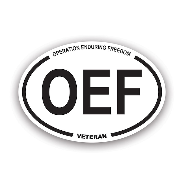 Operation Enduring Freedom OEF Oval Sticker - Decal - American Made - UV Protected war in afghanistan terrorism