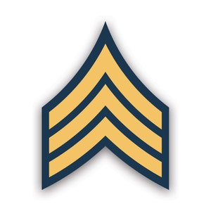 E-5 Sergeant Insignia Sticker - Decal - American Made - UV Protected - united states army sgt e5 rank