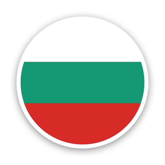 Round Bulgarian Flag Sticker Decal American Made UV Round Bulgarian Flag Sticker Decal American Made UV