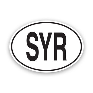 SYR Syria Country Code Oval Sticker - Decal - American Made - UV Protected - syrian country code euro ovals