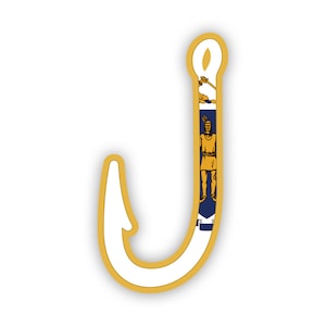 Massachusetts Fish Hook Aufkleber - Aufkleber - American Made - UV-geschützt - Flaggen-Fishhook-Winkelangeln