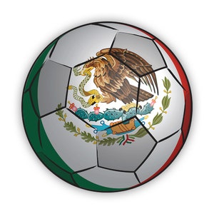 Mexico Football Sticker - Decal - American Made - UV Protected mexican flag soccer pitch