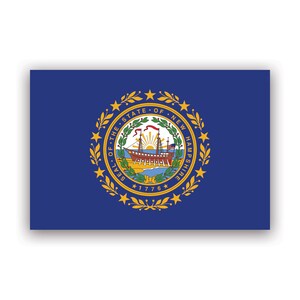 New Hampshire Flag Sticker - Decal - American Made - UV Protected state new hampshirite nh