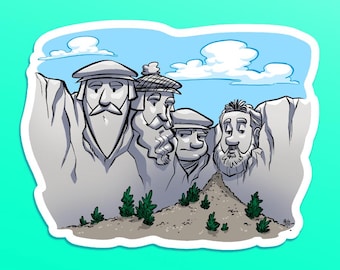 Pegatina de teología reformada del Monte Refmore RefToons