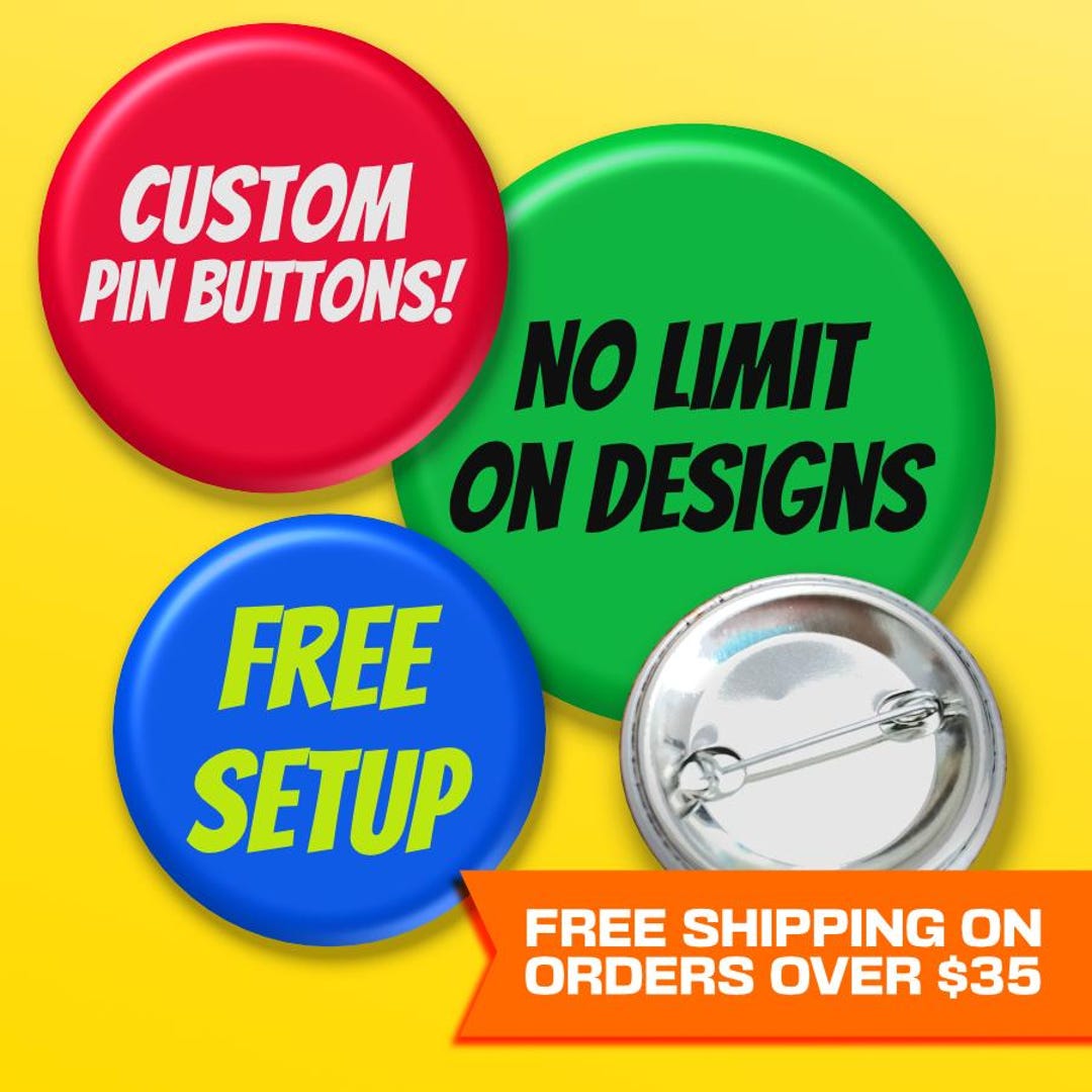 Custom Personalized Pin Button for Photos, Illustrations, and Logo 1.5 ...