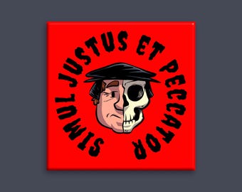 Imán cuadrado para nevera Martin Luther Simul Justus Et Peccator 2x2