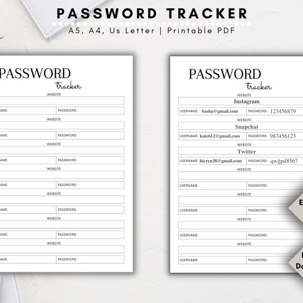 Password Printable - Etsy