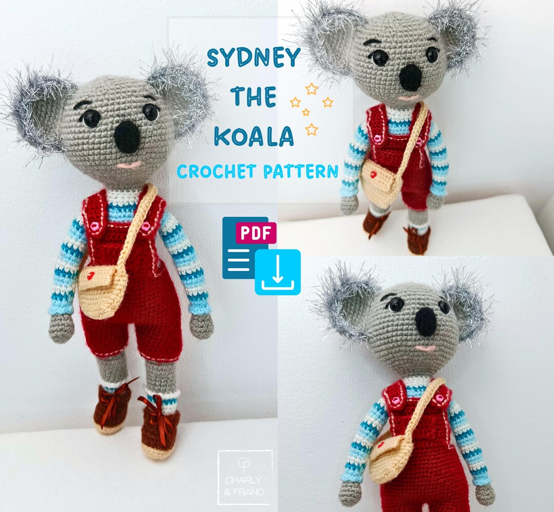 Sydney Koala Amigurumi Crochet Pattern – Dressed Doll PDF Download - Etsy