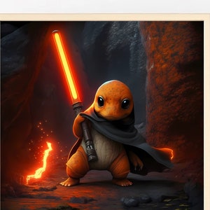 Sith Lord Charmander | STAR WARS Wall Art | Digital Art Print for Posters, Wall Decor, Canvases & Picture Frames
