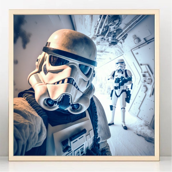 Selfie Stormtrooper | STAR WARS Wandkunst | Digitaler Kunstdruck für Poster, Wanddekoration, Leinwände & Bilderrahmen