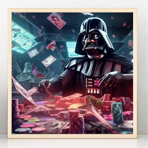 Poker Darth Vader | STAR WARS Wall Art | Digital Art Print for Posters, Wall Decor, Canvases & Picture Frames