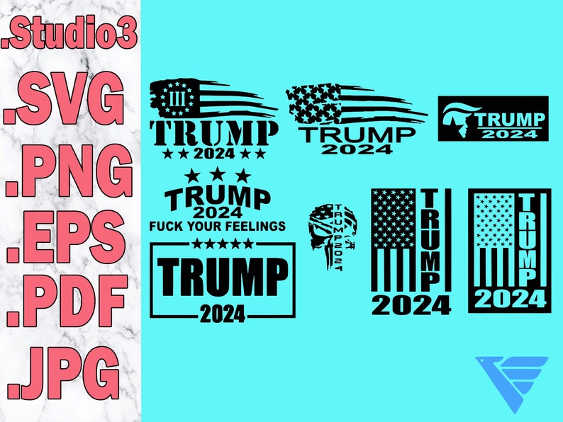 Trump 2024 Digital File Svg Png Svg Pdf Eps Studio3 Silhouette Cut File