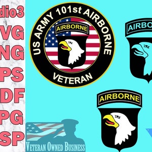 Army Airborne 101st Unit patch Veteran Eps Svg Jpg Pdf Gsp Studio3 Png Screaming Eagle