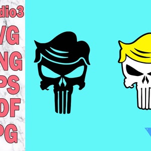 Trump Punisher Digital File Svg Png Jpg Studio3 Pdf Silhouette Cut File