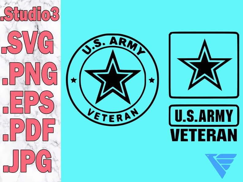 US Army Veteran Digital File Svg Eps Png Jpg Studio3 Pdf Silhouette Cut