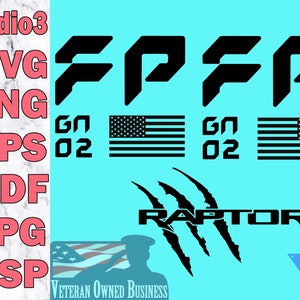Ford Performance Raptor Gen 2 +Raptor Logo Arquivo digital Svg Pdf Png Jpg Studio3 Pdf Gsp Bandeira americana lado do motorista e do passageiro