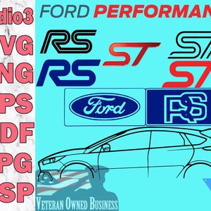 Ford Performance ST RS Pliki cyfrowe Studio3 Svg Png Eps Pdf Jpg Gsp