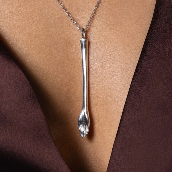 Silver Mini Spoon Necklace Pendant - "The Anglesea Arm"