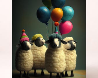 Sheep Birthday Card for Kids – Cute Farm Animal Greeting Card