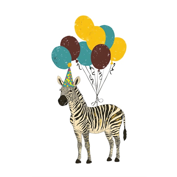 Zebra Birthday Card, Cute Animal Birthday Card, Kids Birthday Card, Funny Zebra Card, Cute Birthday Card