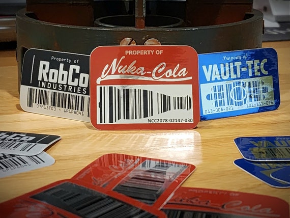 Fallout Asset Tag Sticker *Series 1 Set*: Vault-Tec, RobCo, & Nuka-Cola Bundle!
