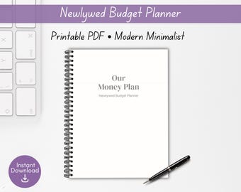 Newlywed Budget Planner Printable | Couples Budget Planner | Modern Minimalist Money Planner | Monthly Budget PDF