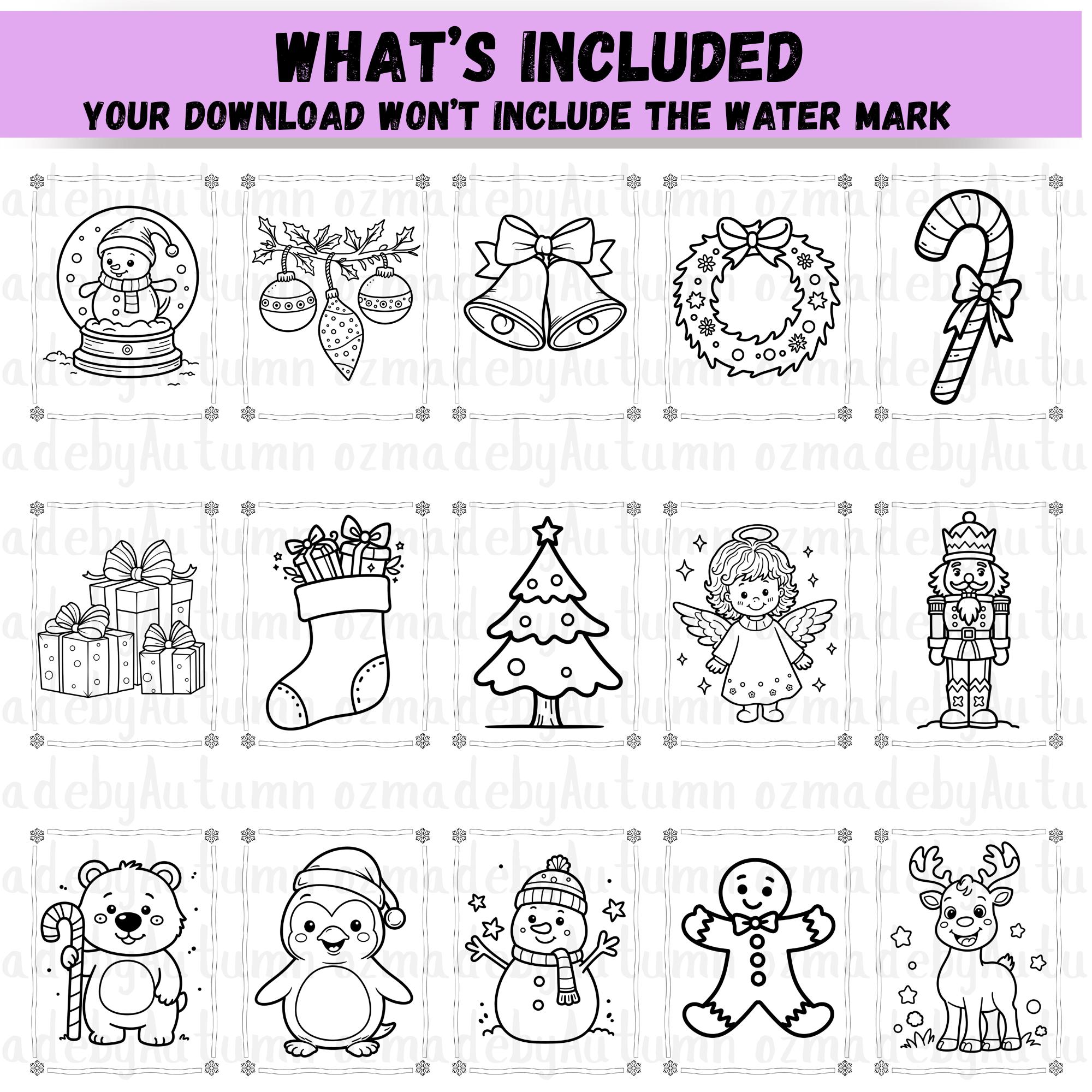 65 Christmas Coloring Pages for Kids Printable Holiday Activity Pack ...
