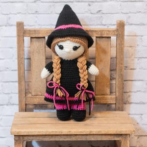Crochet Witch Doll: Handmade Halloween Stuffed Decor