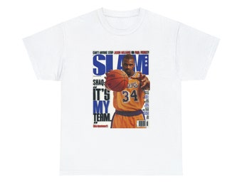★Mitchell & Ness Slam Shaq Gradient T-Shirt 関税込★ Mitchell Ness Shaq Slam Magazine Cover Graphic T Shirt White